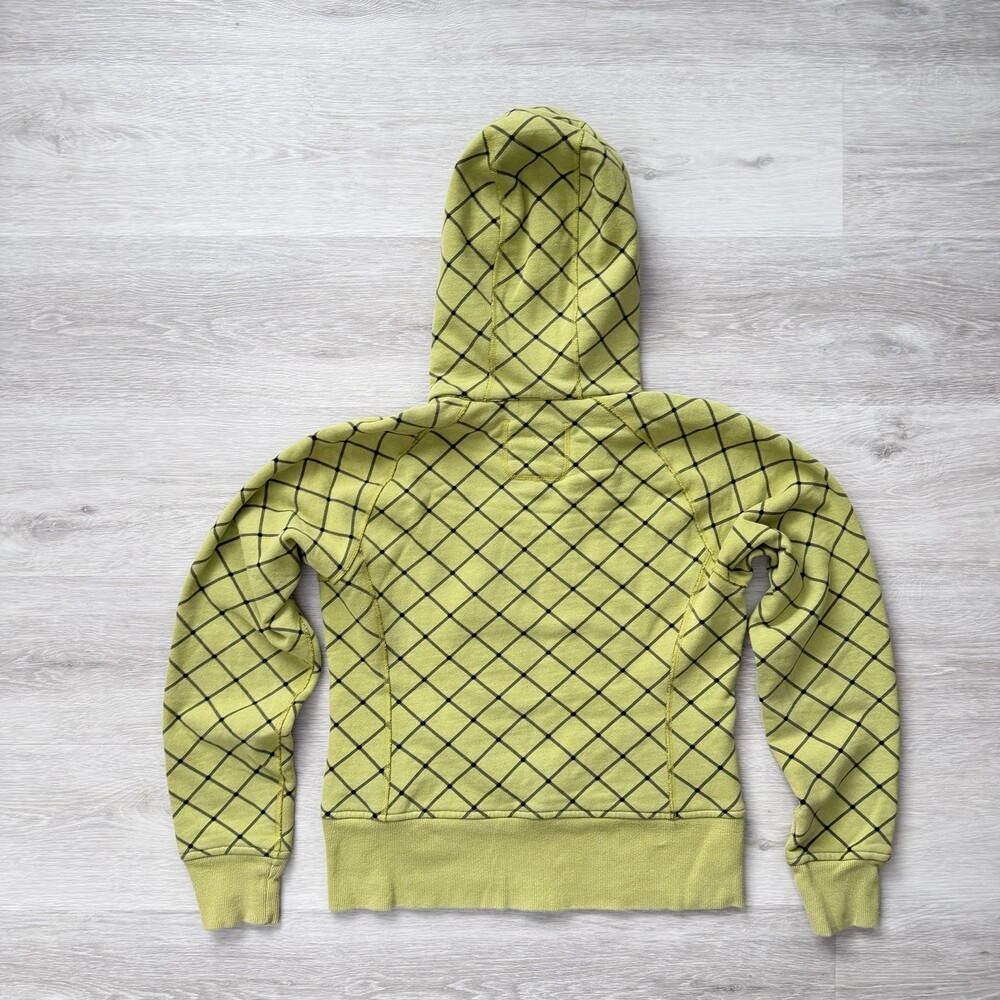 Lululemon LIMITED EDITION Scuba Hoodie Zip Up Lime Green Diamond Grid Size 10/12 - Picture 3 of 10